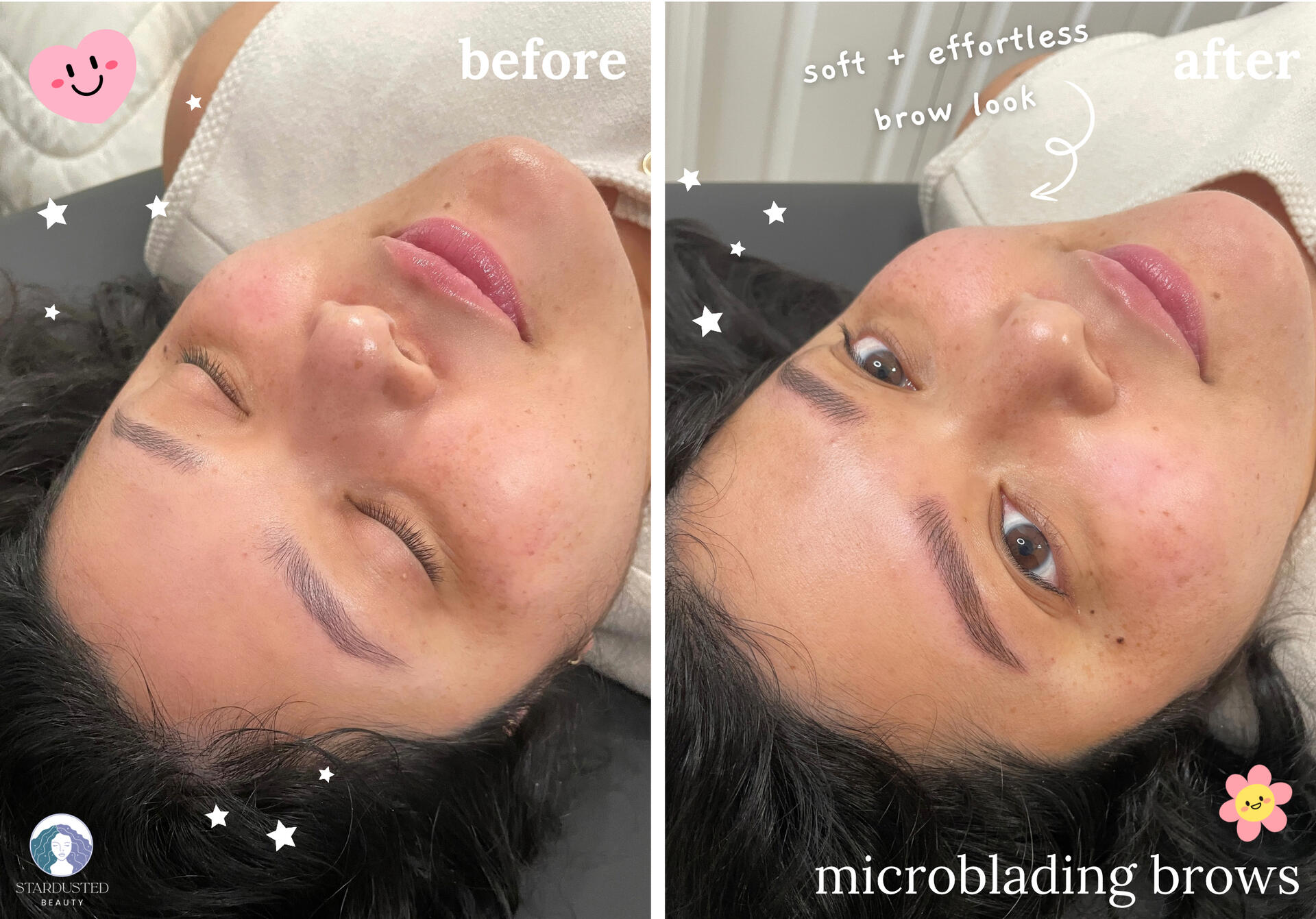 men's microblading before and after, natural pmu brow results